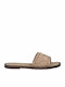 Leather Women's Flat Sandals Anatomic in Beige Color