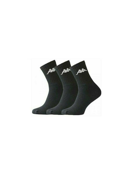 Kappa Αθλητικές Κάλτσες Μαύρες 3 Ζεύγη