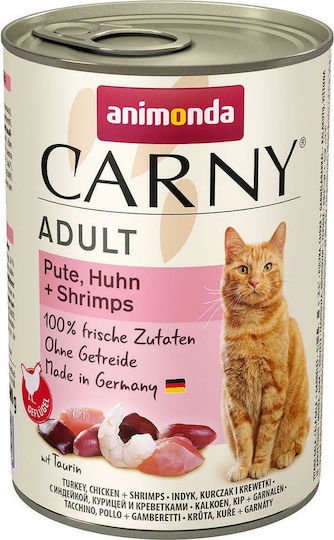 Animonda Carny Adult Wet Food for Adult Cats in Cans with Shrimps and Chicken Grain-Free 400gr