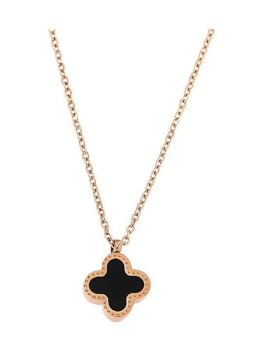 Necklace Two-coloured Cross - ACHALI ROSE GOLD necklace