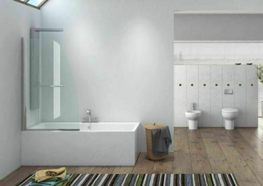 Karag M9 Shower Screen Bathtub 85x140cm Clear Glass