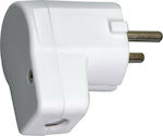 Male Schuko Plug Corner White Πλαστικό