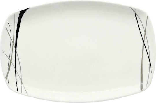 Ankor Lines Serving Platter Rectangular made of Porcelain White 30.5cm 1210-120
