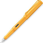 Lamy Safari Candy 021 Writing Pen Broad Yellow with Blue και Black Ink