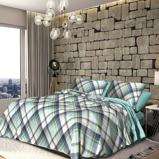 SB Home Сет Чаршафи 230x260см. Amazon Петрол 4бр