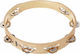 Nino Percussion Beige Wooden Hand Tambourine with Single Row Jingles