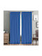 Lino Home Curtain with Pencil Pleat Line 604 Blue 300x295cm