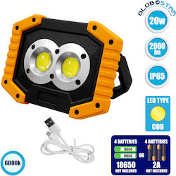 GloboStar Προβολέας Εργασίας Επαναφορτιζόμενος LED IP65 GloboStar Προβολέας Εργασίας Επαναφορτιζόμενος LED IP65