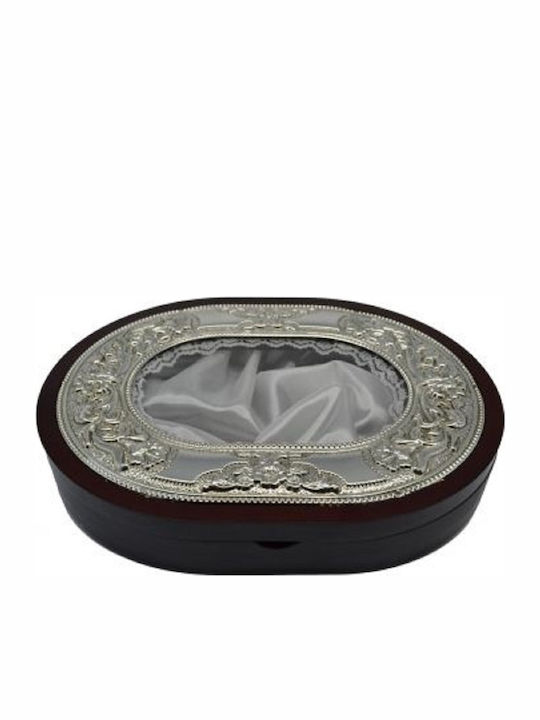 Ankor Tabletop Oval Wedding Crown Case Metallic Brown 29x31cm