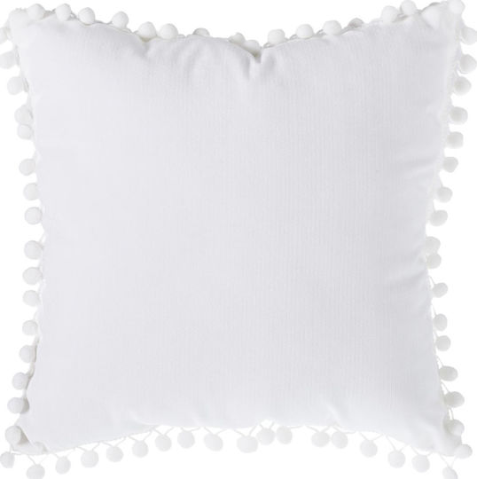 Μαξιλάρι Καναπέ από Βελούδο White 40x40εκ.