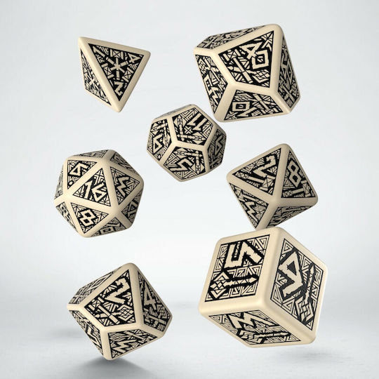 Q Workshop Dwarven Dice Set Dice Beige & Black