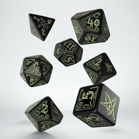 Q Workshop Call of Cthulhu Dice Set Dice Black & White (Glow in the Dark)