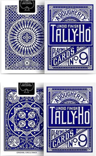 Tally-Ho Half Fan/Circle Standard Pachet de cărți Plastifiată Albastru