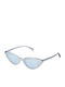 Police Women's Sunglasses with Transparent Plastic Frame and Light Blue Lens