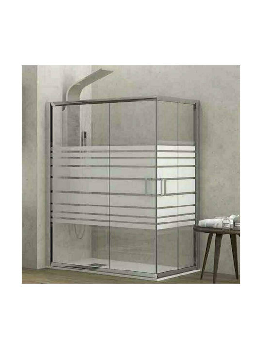 Karag New Flora 100 Cabin for Shower with Sliding Door 90x140x180cm Serigrafato