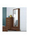 Floor-standing Bedroom Dressing Table No 43 Wooden Chestnut with Mirror 110x43x177cm
