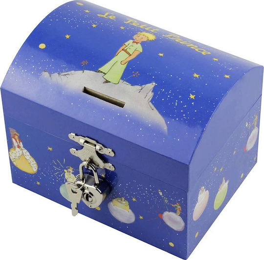 Trousselier Little Prince Children's Money Box Wooden Blue 13x11x10cm