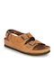 Scholl Airbag Men's Leather Sandals Brown