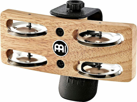 Meinl Professional Heel Brown Wooden Foot Tambourine with Double Row Jingles