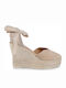 Damenplattformen im Espadrilles-Stil Beige