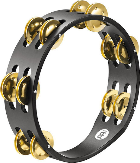 Meinl Compact Schwarz Kunststoff Handtamburin mit doppelter Reihe von Zils