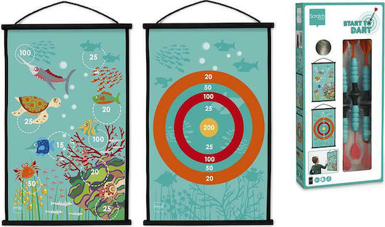 Scratch Europe Set mit Ziel & Darts Kinder Magnetisches Ziel 2 Seiten mit 6 Darts - Abgrund