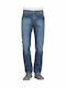 Men's Elastic Jeans Pants with Regular Straight Fit Blue