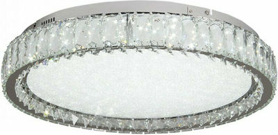 Inlight 42013-B Πλαφονιέρα Οροφής Ασημί με Κρύσταλλα LED 60x15cm
