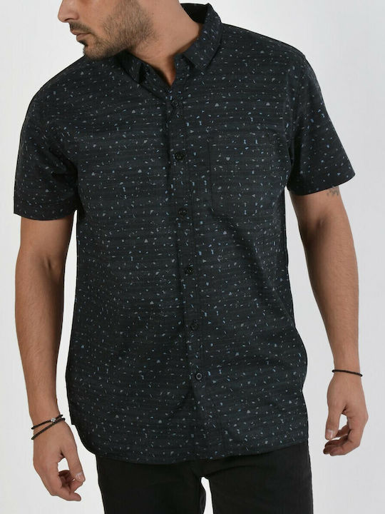 Short-sleeved Cotton Shirt Black