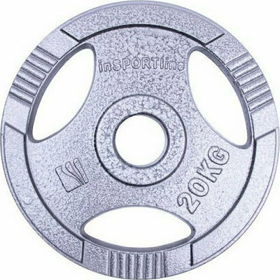 inSPORTline Set Discuri De Tip Olimpic Metalice 1 x 20kg Φ50mm cu Mânere Placă Olimpică 20kg