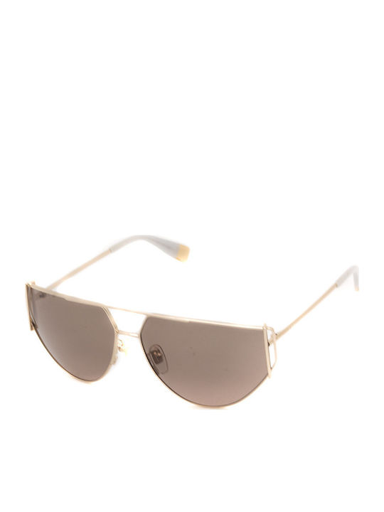 Furla Women's Sunglasses with Gold Metal Frame and Brown Lens SFU463 0300