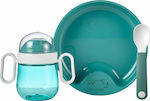 Mepal Feeding Set made of Plastic Turquoise 3pcs