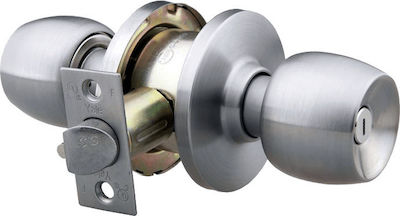 Yale Knob Lock Silver with Button Hotel Use