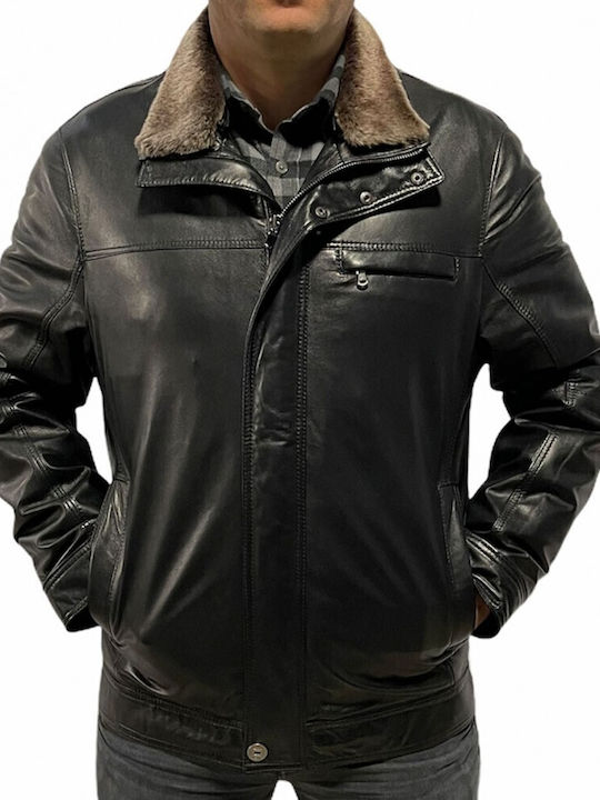 SAVOY HERREN LEDERJACKE SCHWARZ