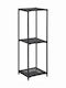 vidaXL Rattan Küchenregal Mit 3 Ebenen Schwarze 30x30x90cm