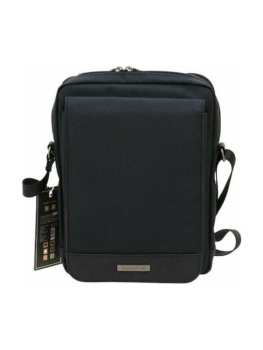 Davidts Shoulder / Crossbody Bag with Zipper & Adjustable Strap Black 23x9.5x29cm