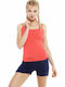 Bodymove Damen Sportlich Bluse Spaghetti-Träger Orange