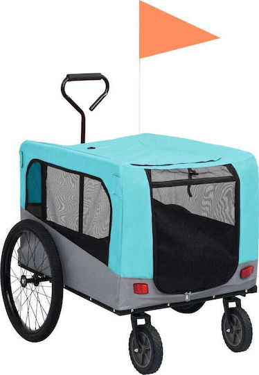 vidaXL Fahrradanhänger für Hunde Türkis L95xB63.5xH107cm.