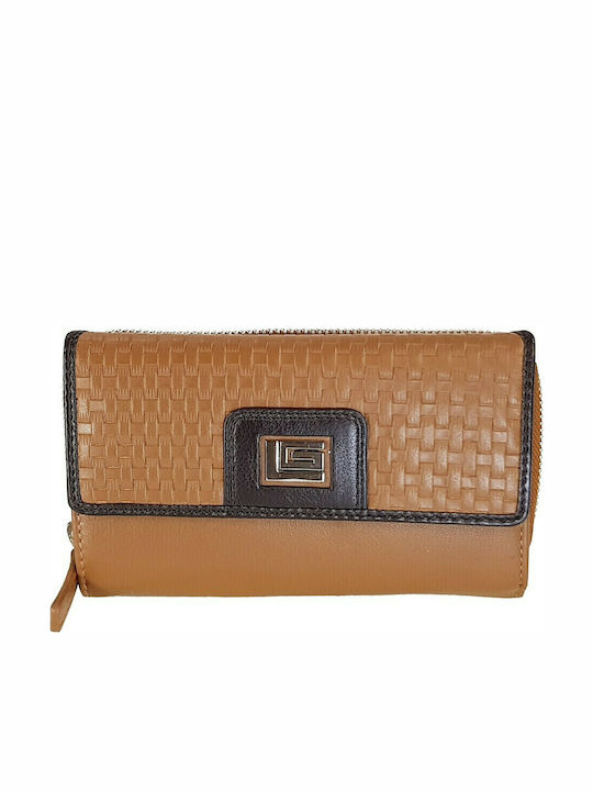 Large Leather Women's Wallet Classic Tabac Brown