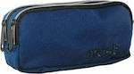 Must Fabric Pencil Case Monochrome with 2 Compartments Blue