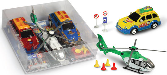 Avra Toys Pkw-Set Auto, Hubschrauber, Schilder & Kegel Für 3+ Jahre