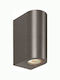 Eurolamp Wandmontiertes Spotlicht für den Außenbereich IP54 GU10 Silber