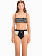 Bikini Slip Hohe Taille Schwarz