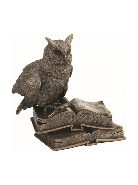 Owl in book statue (Electrolysis of bronze Veronese 17cm 1,300kg)