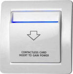 Recessed Power Key Card Switch with Frame Κάρτας White HS-1356