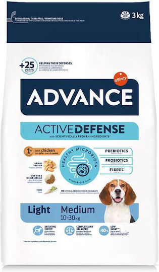 Affinity Advance Light Medium 3kg Dry Food Diet for Adult Medium Breed Dogs with Chicken and Rice