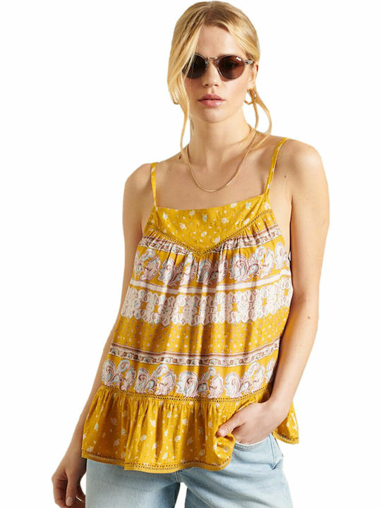 Superdry Women's Summer Blouse with Straps Yellow