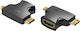 Vention Converter micro HDMI / mini HDMI male to HDMI female 1pcs (AGFB0)