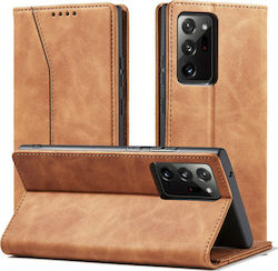 Bodycell PU Leather Synthetic Leather Book Brown (Galaxy Note 20 Ultra)