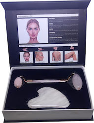 Ag Pharm Roleț Facial și Instrument Gua Sha din Rose Quartz pentru Anti-Îmbătrânire